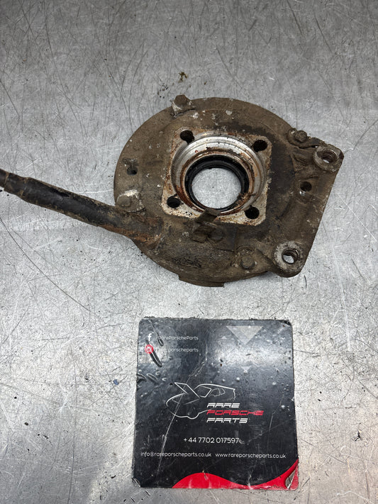 Porsche 944 rear brake caliper carrier bracket 477609426B (right) hand brake cable support, used