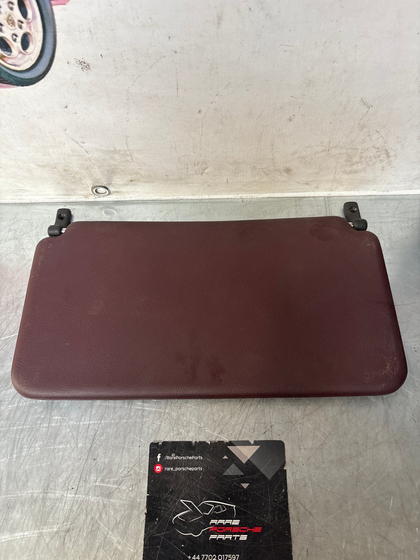 Porsche 928 L+R rear sunvisor, burgundy, used 92873103504