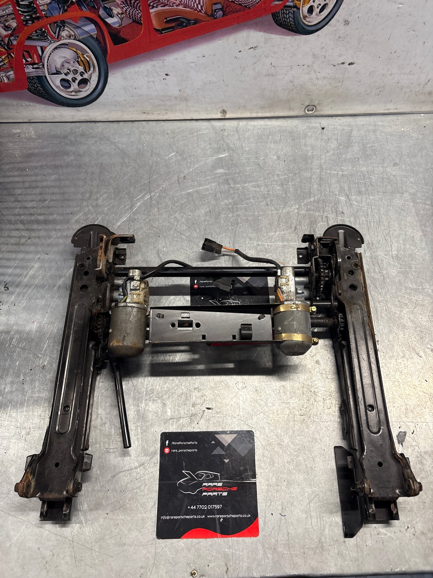 Porsche 928 electric seat rail seat frame, with motor, used 0130049007 / 0130049004