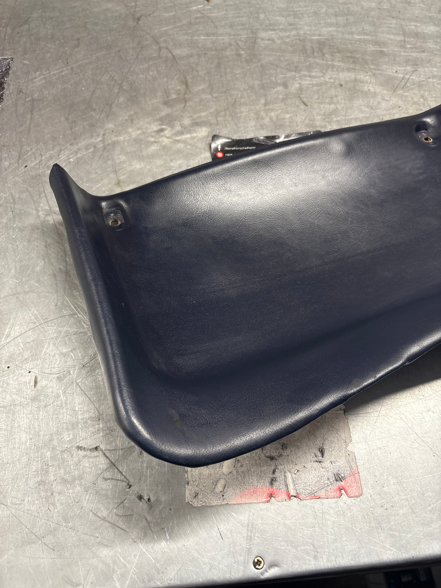 Porsche 928 sunroof mechanism cover trim, used, blue 92855552702