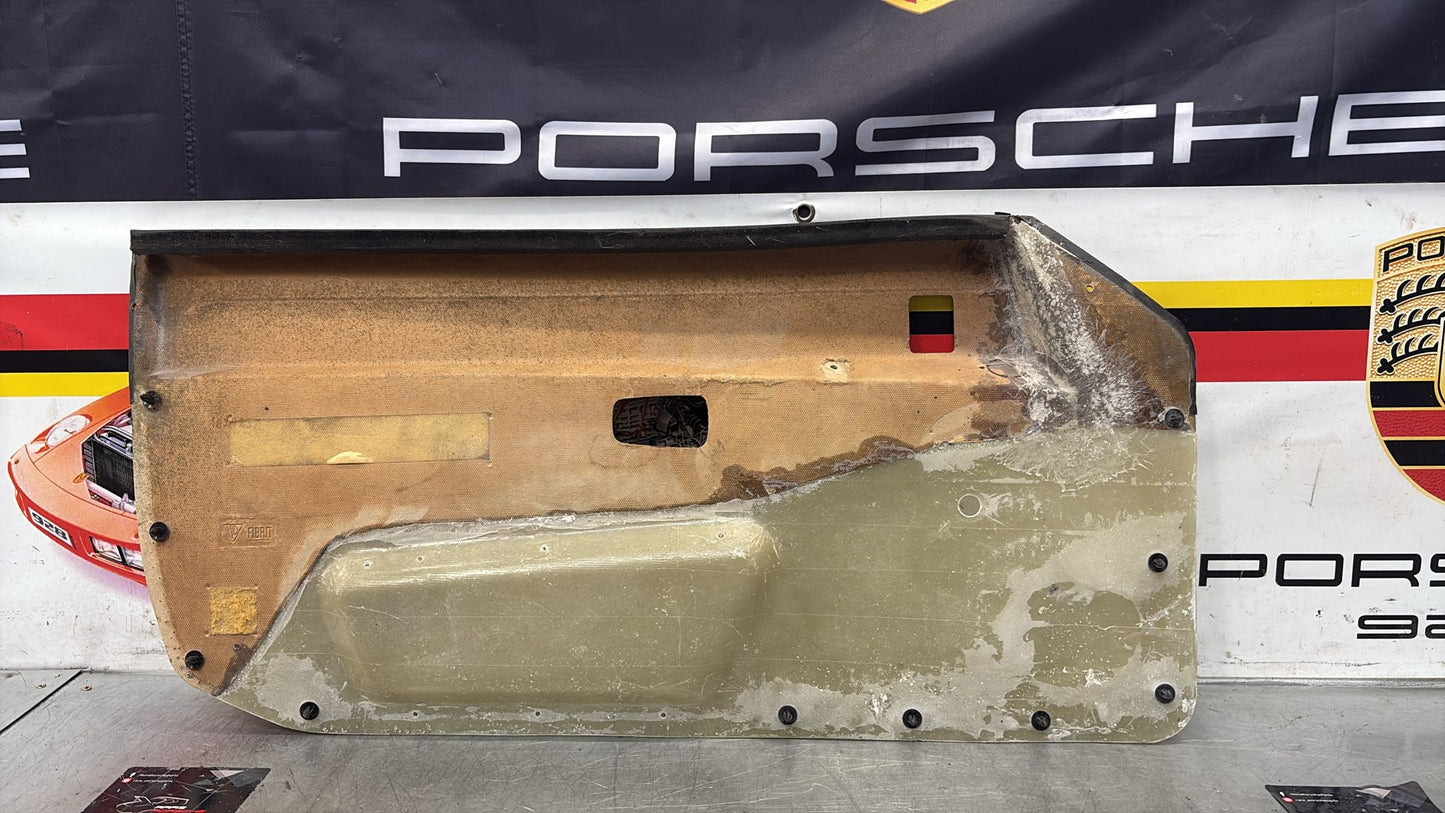 Porsche 924 / 944 early right electric Used door card, black, 477867012 no fabric!