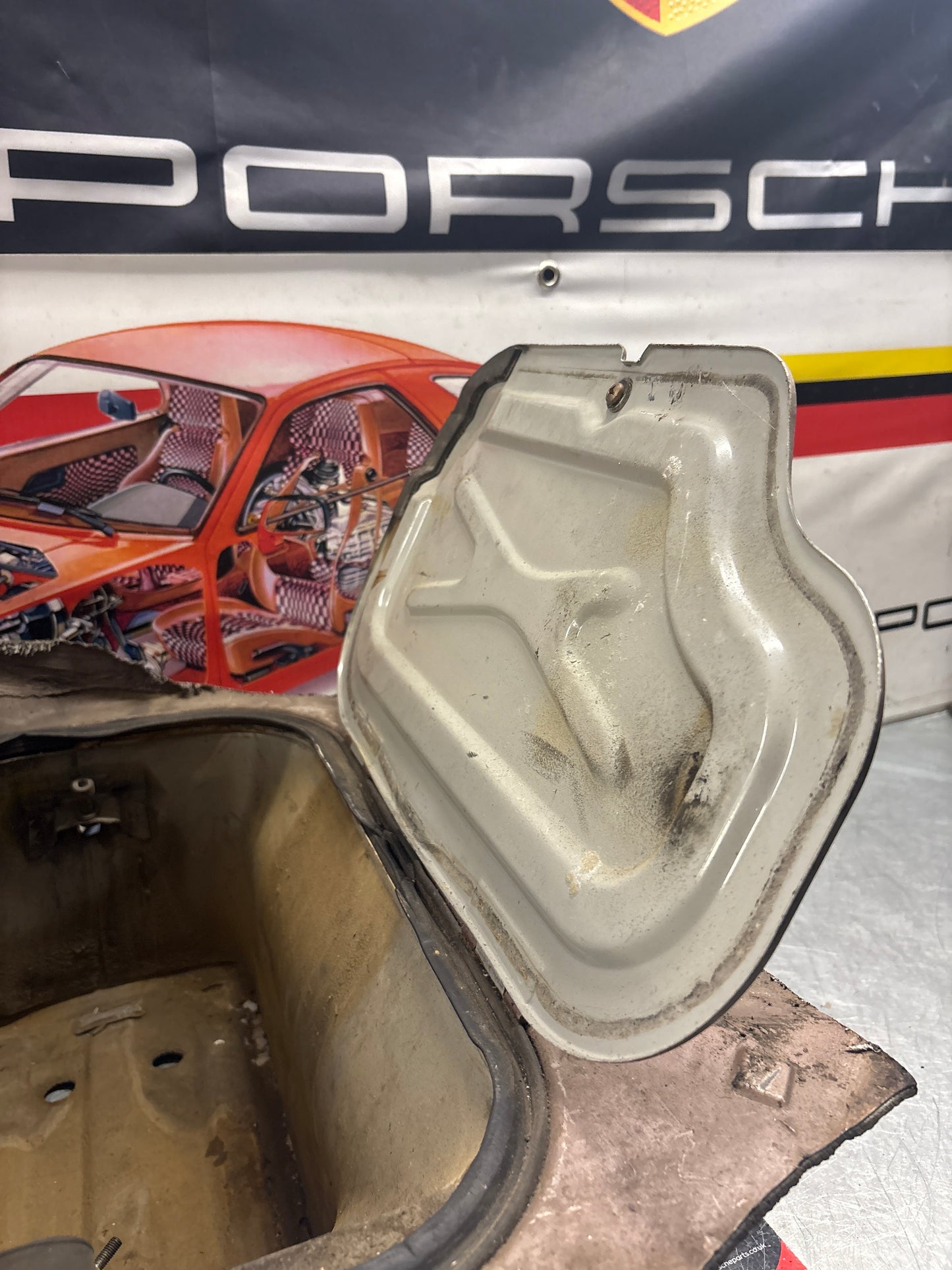 Porsche 928 Battery tray cut, 92850180502 used