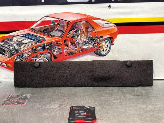 Porsche 928 greyish blue carpeted Tool kit panel cover, used 92855118106