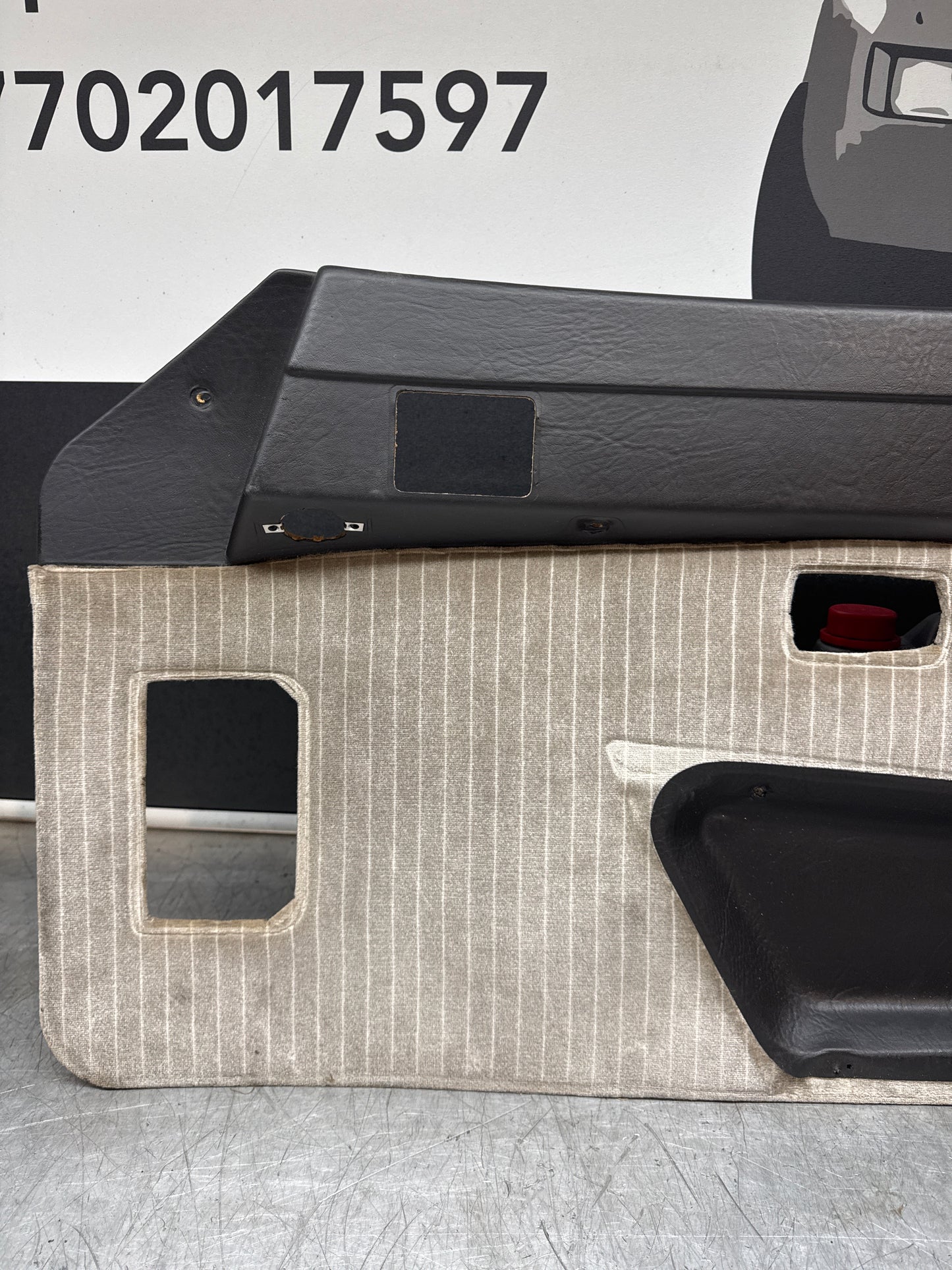 Porsche 924/ Early 944 Pair of Champaign Pinstripe door cards. RHD.