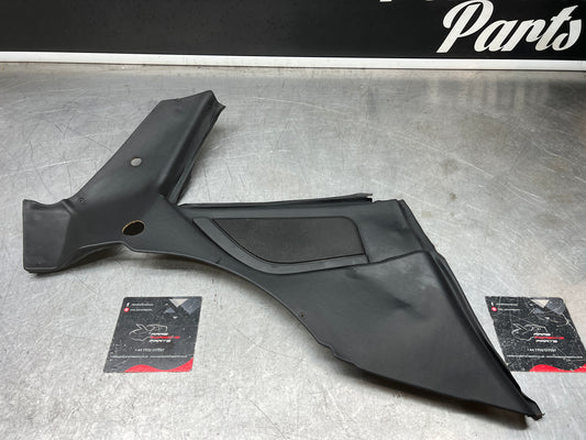 Porsche 944 Left Rear Quarter Trim Card, black  - used 944555021 M490 sound pack