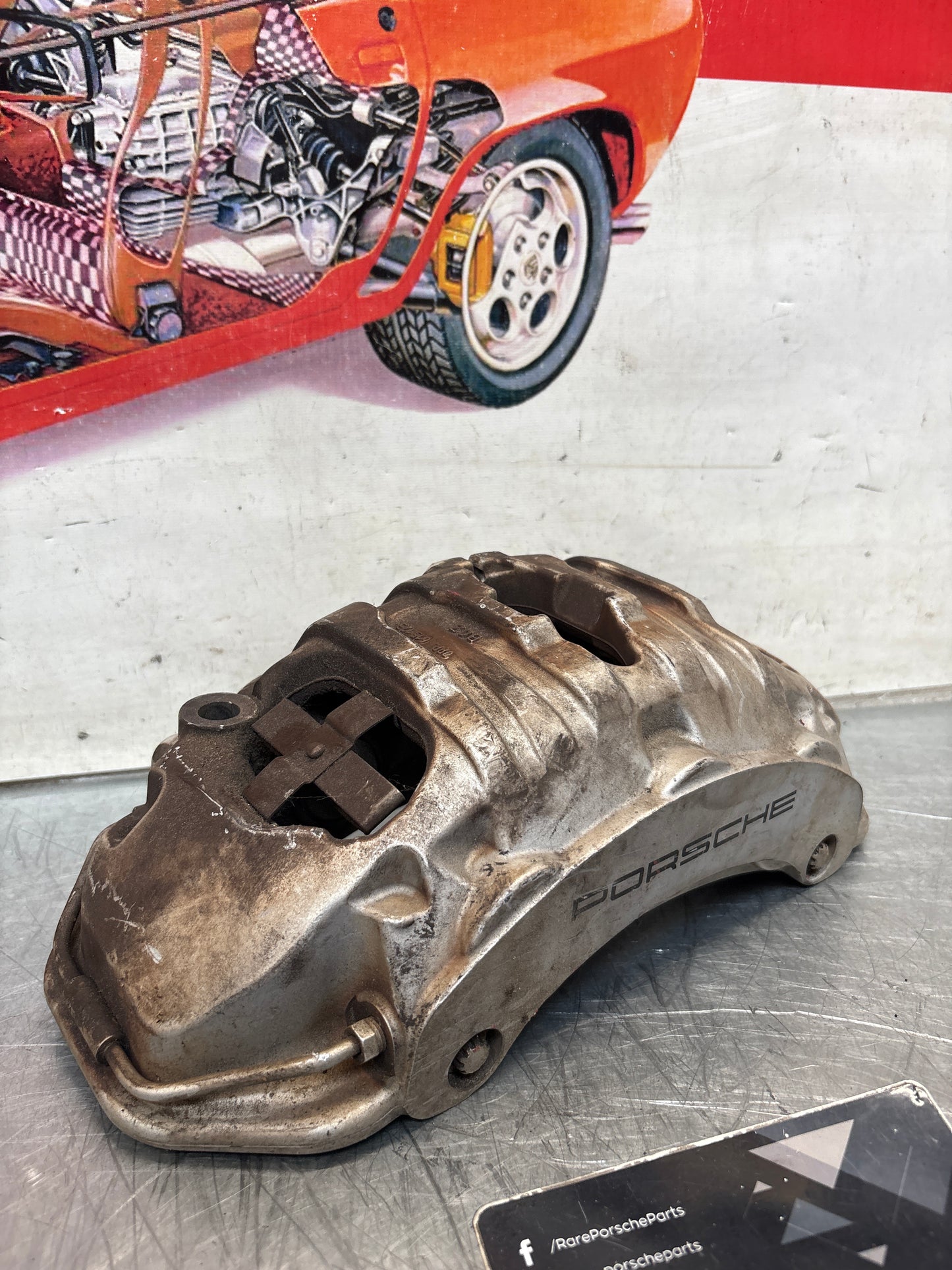 Porsche Panamera front right brake caliper, used 7PP615123
