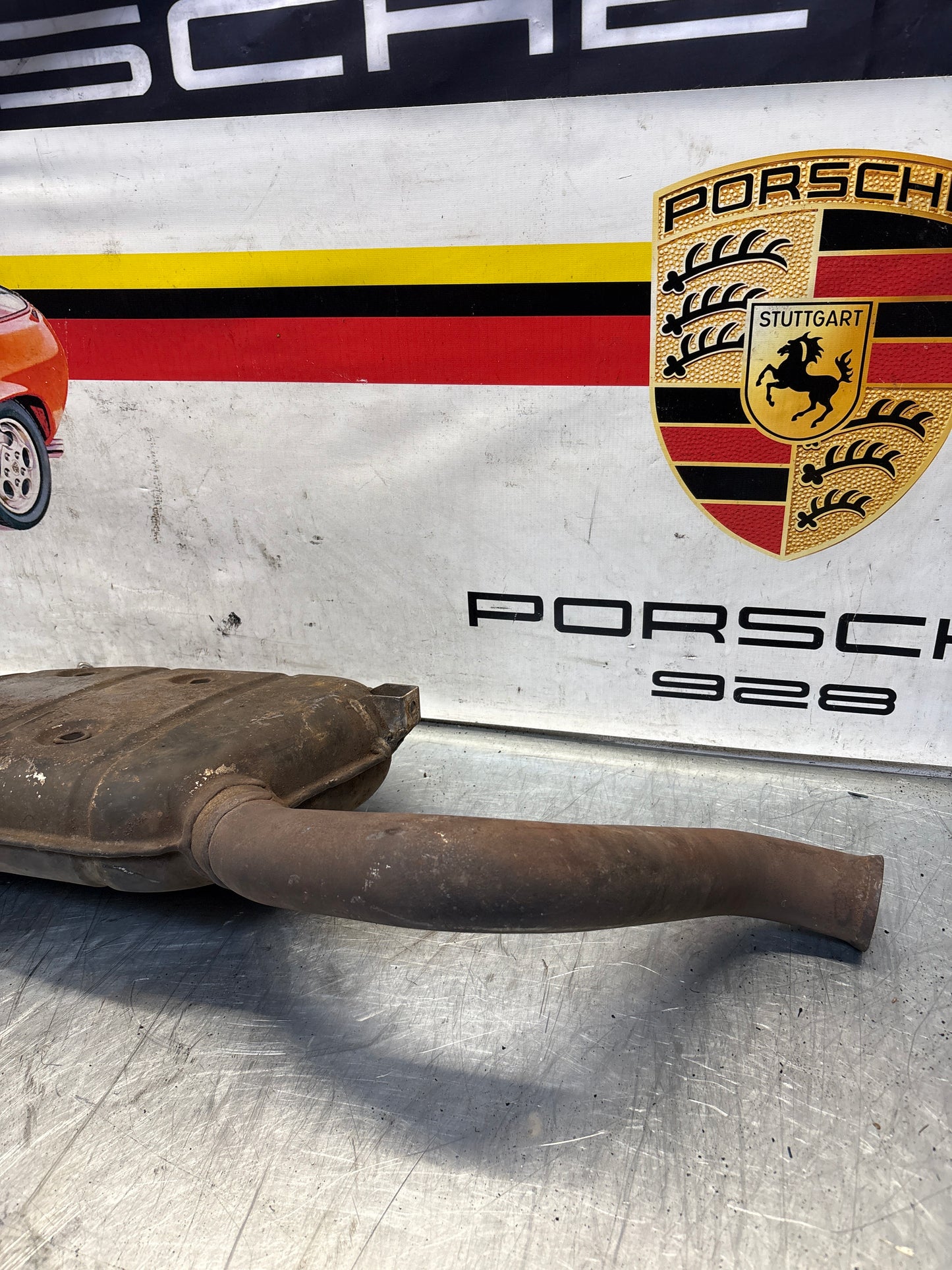 Porsche 928 Left side silencer, used 92811109301
