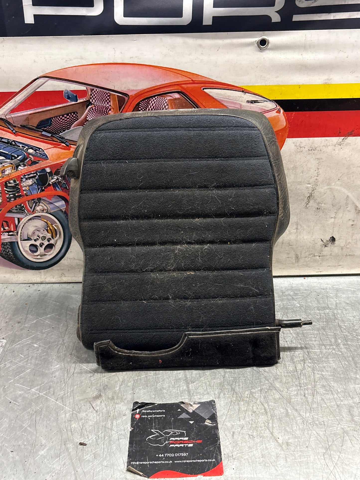 Porsche 928 rear right seat backrest, black, leather-velour used 92852203852