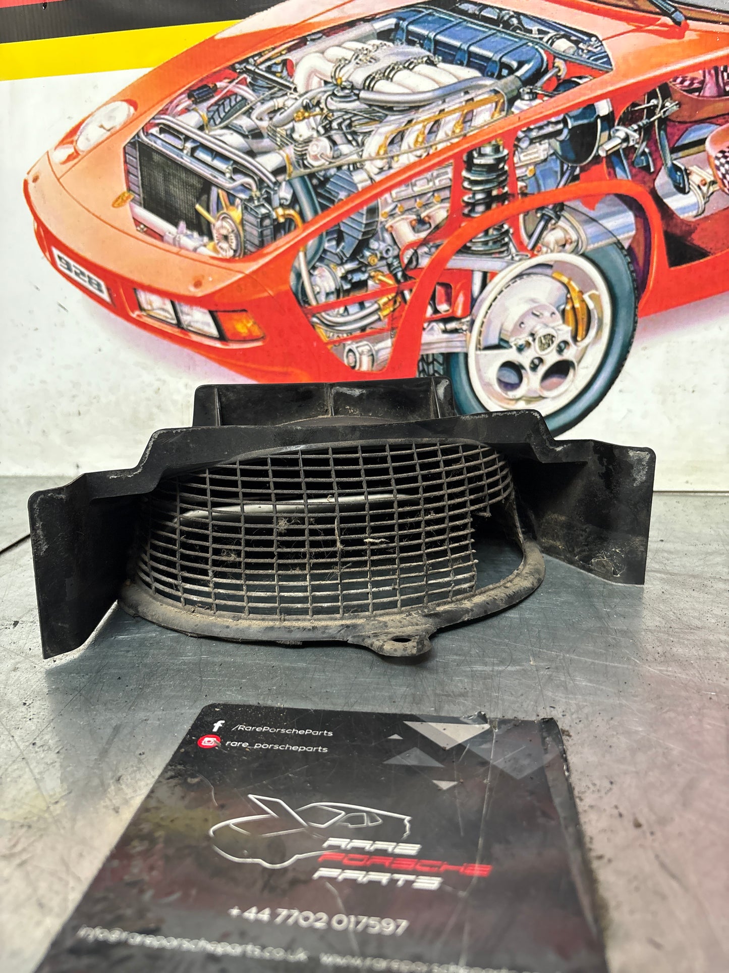 Porsche 924 turbo heater blower motor cover. 477819211 used