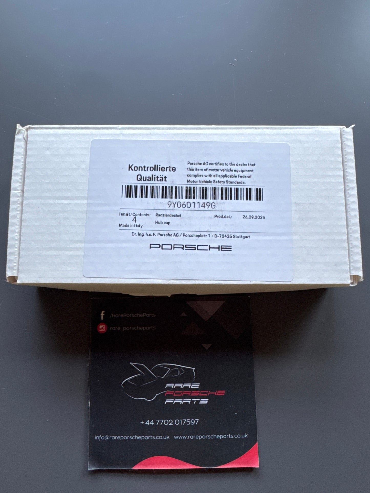 Porsche wheel centres set, genuine, 9Y0601149G New