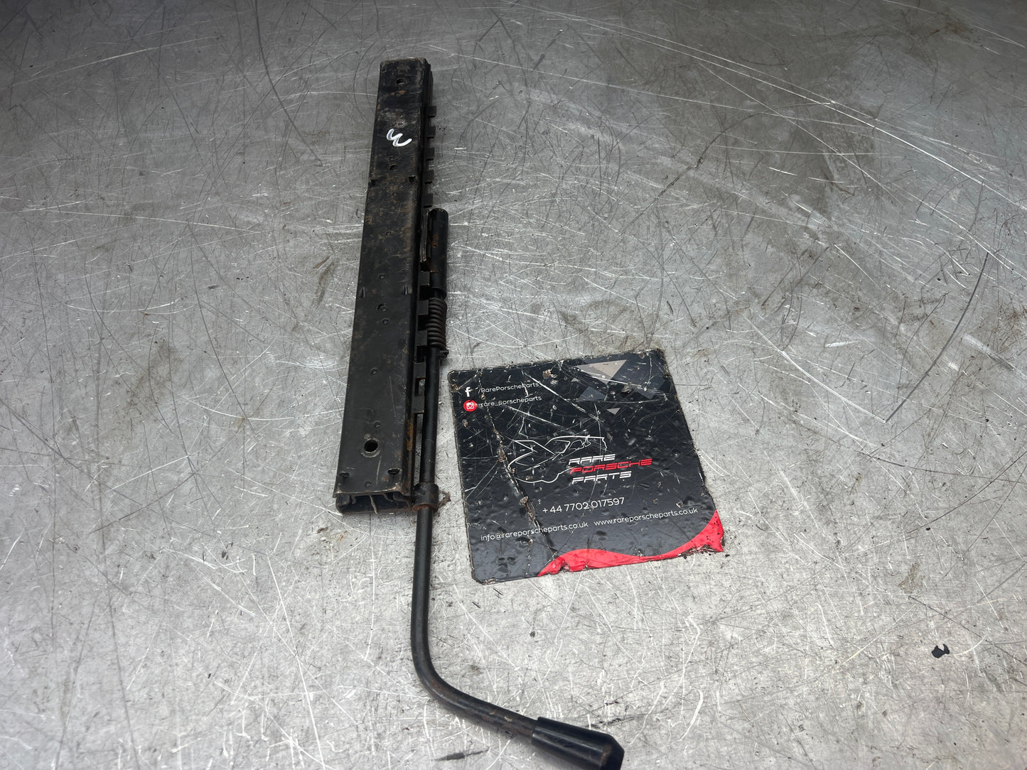 Porsche 924 944 911 left side seat runner with handle, used 92852148902