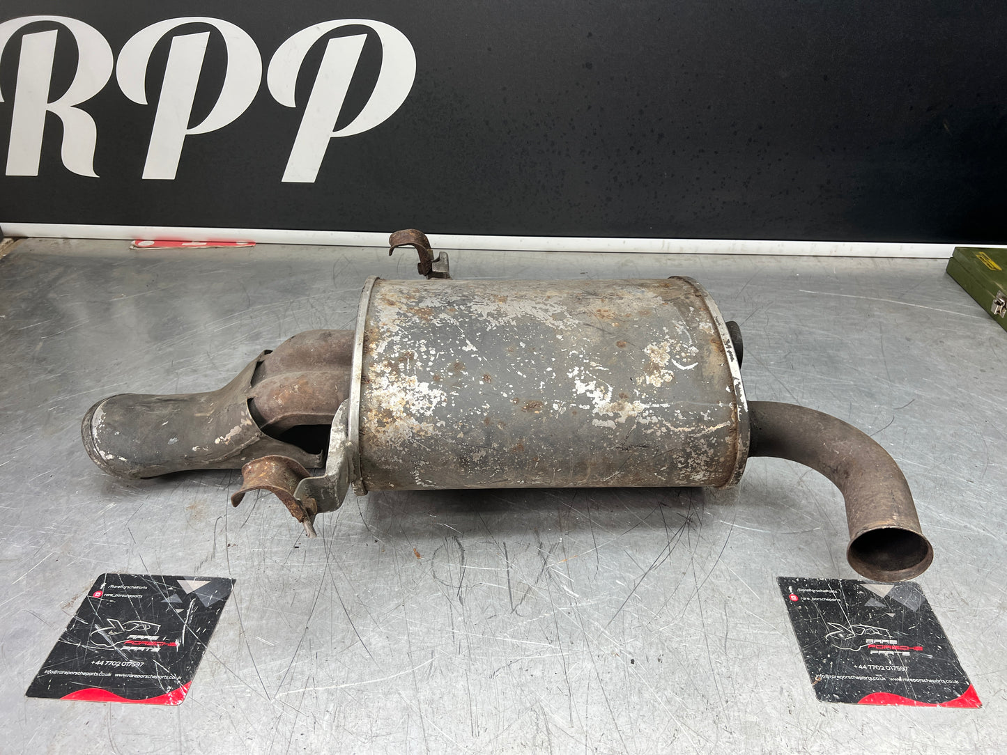 Porsche 928 rear exhaust box, used 92811109701