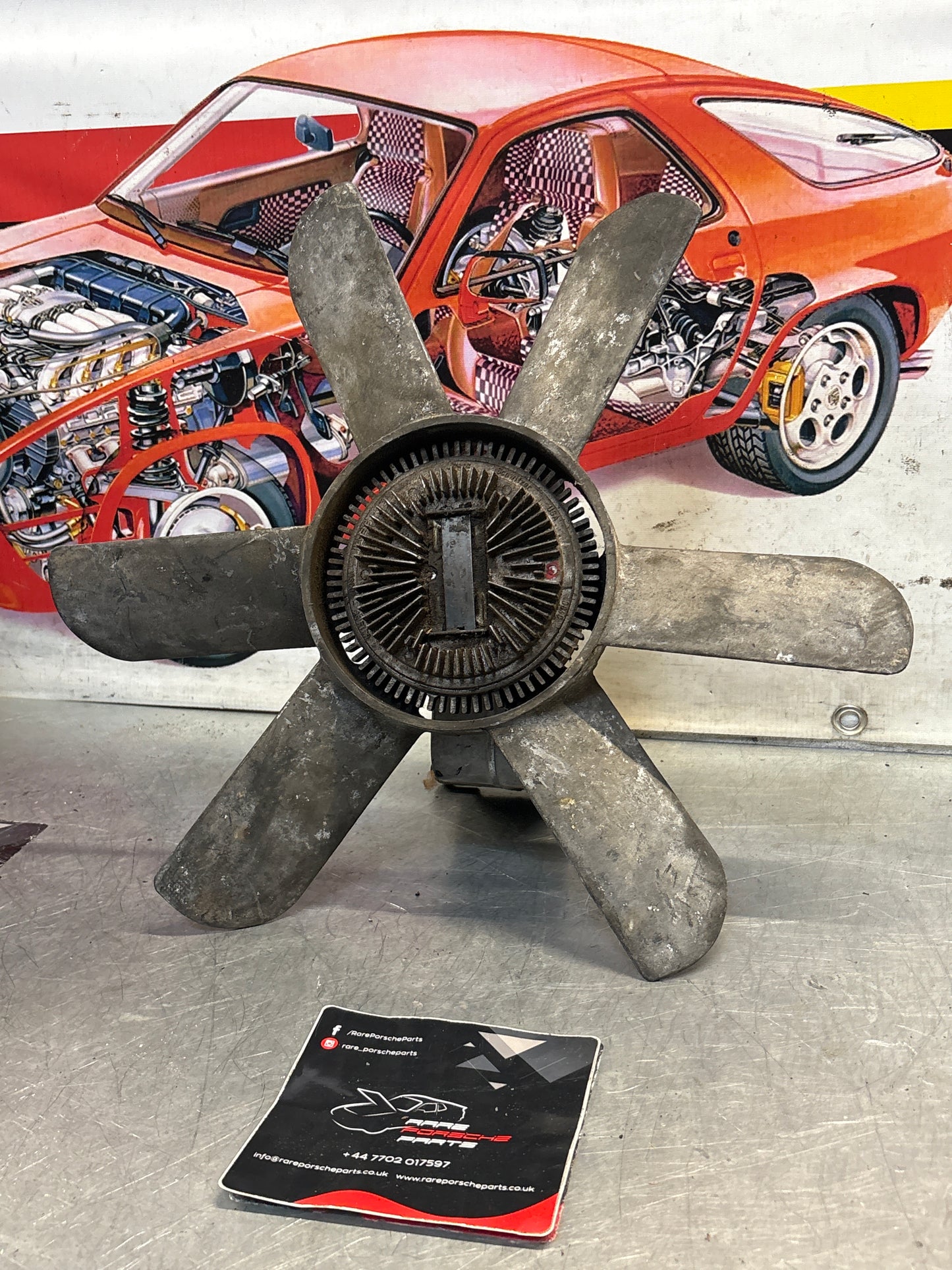 Porsche 928 Engine cooling viscous fan with bracket used 92810613701, 9281061101R