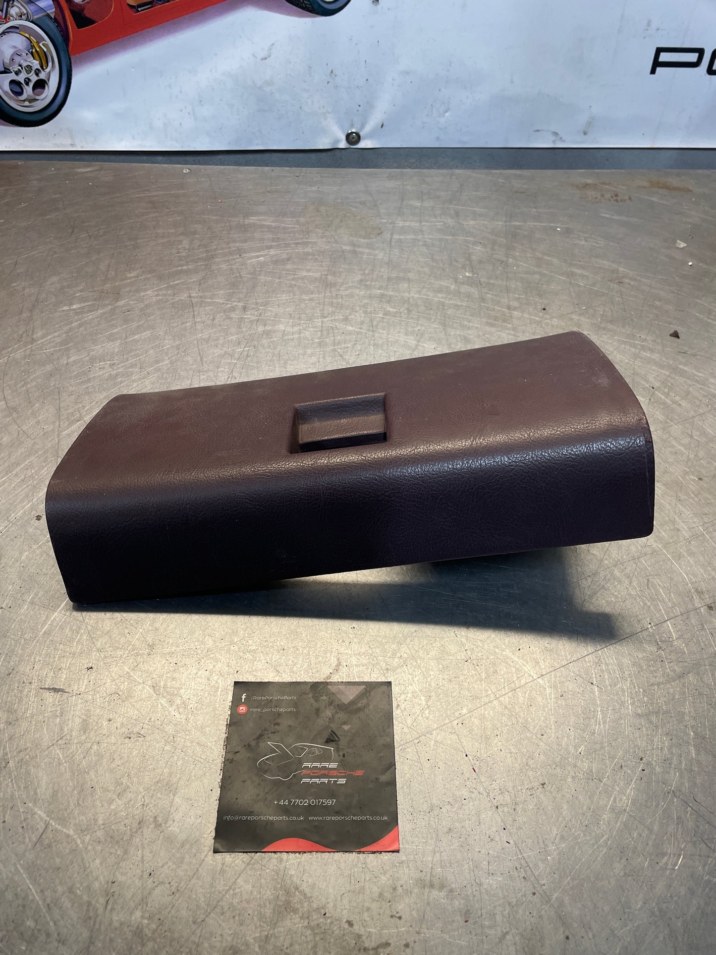 Porsche 928 glove box door, used, burgundy