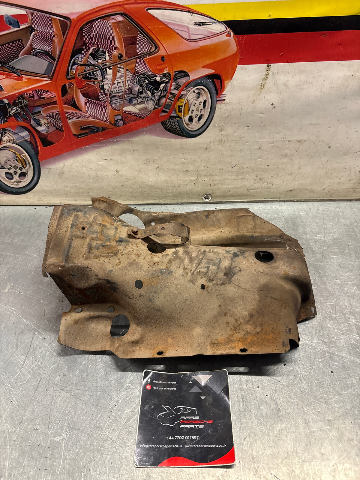 Porsche 914 cylinder cover heat shield, used 022119299A