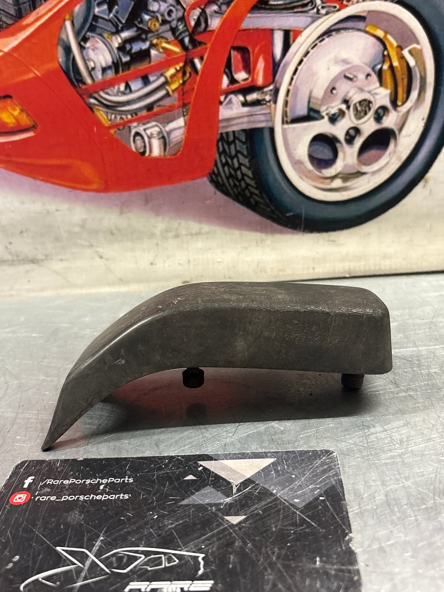 Porsche 924 / 944 front right bumper guard, used 477807155A