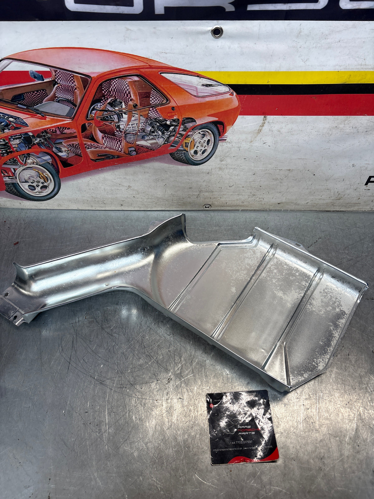 Porsche 928 S / S4 rear heat shield protection plate, refurbished 92850493204
