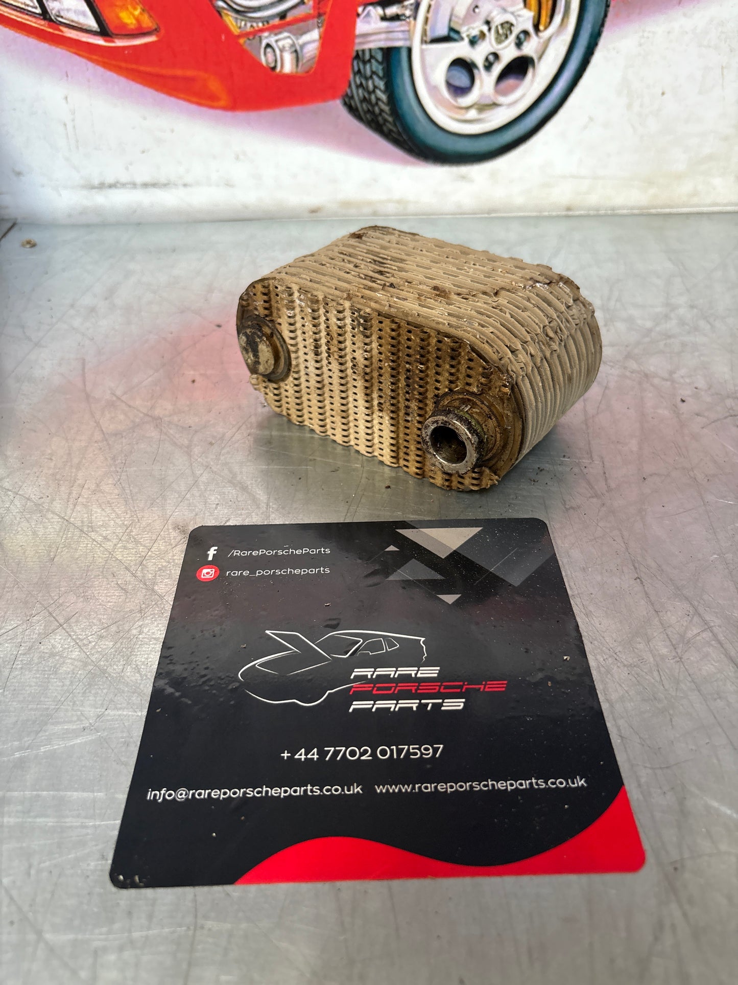 Porsche 924S 944 oil-water radiator, oil cooler, heat exchanger 94410716501 used