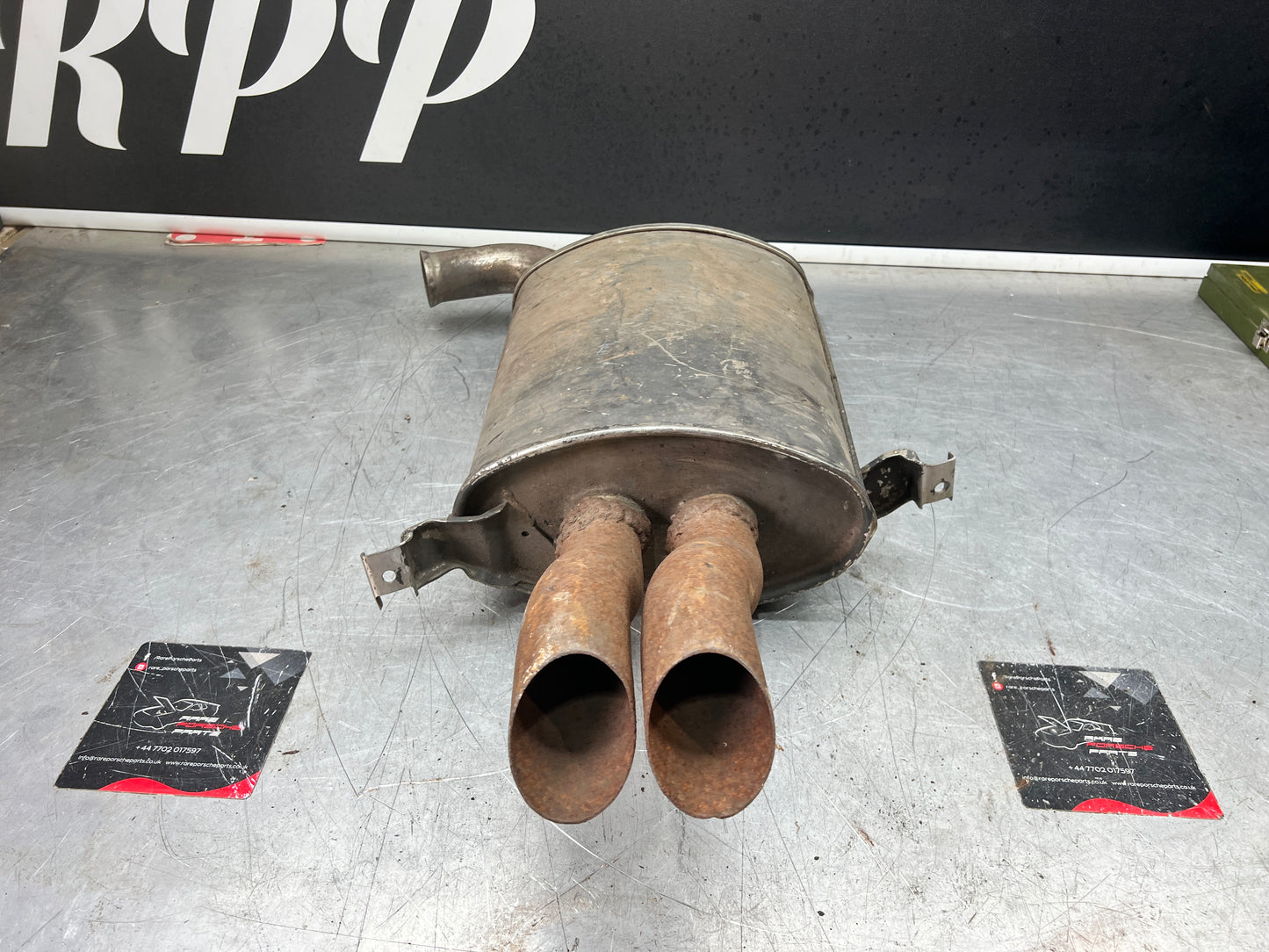 Porsche 928 rear exhaust box, used 92811109704