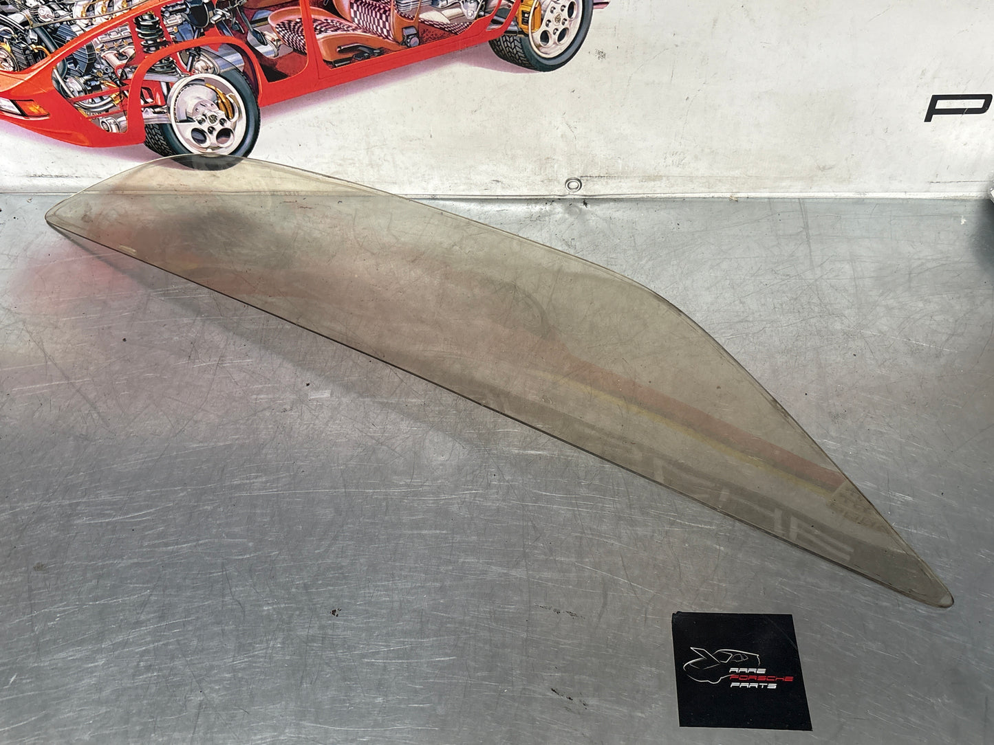 Porsche 928 rear quarter side glass, brown left, 92854310308 used