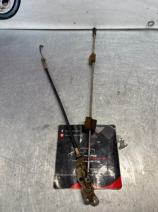 Porsche 924/944 tailgate locking release cable with rod 94451209702, used early type