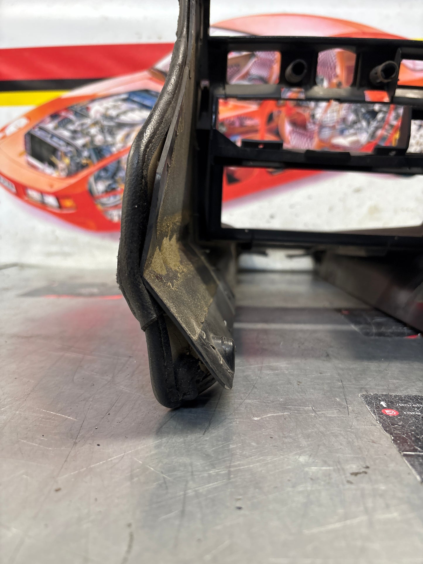 Porsche 924 centre console black, no switch holes 477857951 / 477857969 used