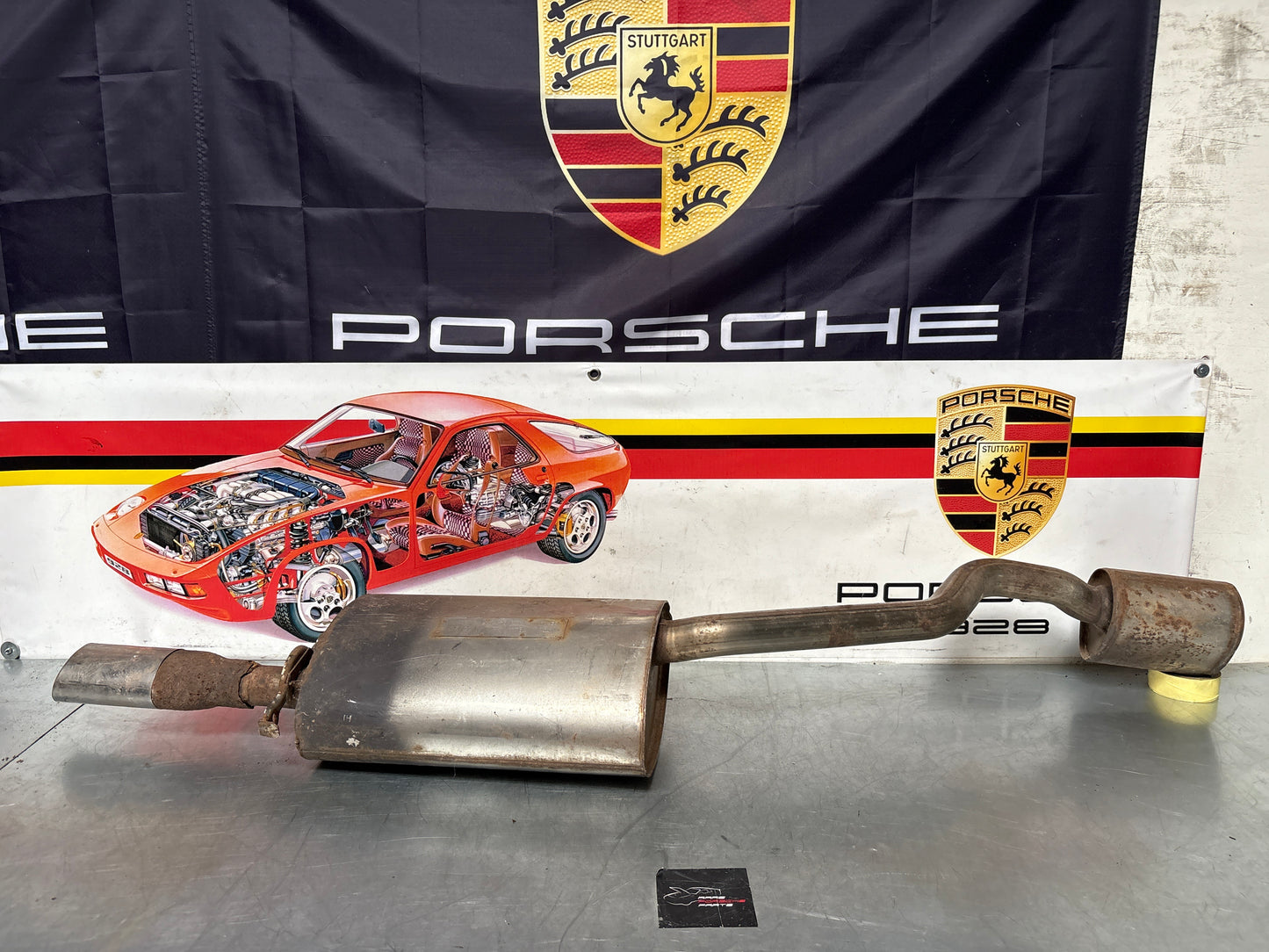 Porsche 944 S S2 genuine exhaust system rear muffler, used 94411104103