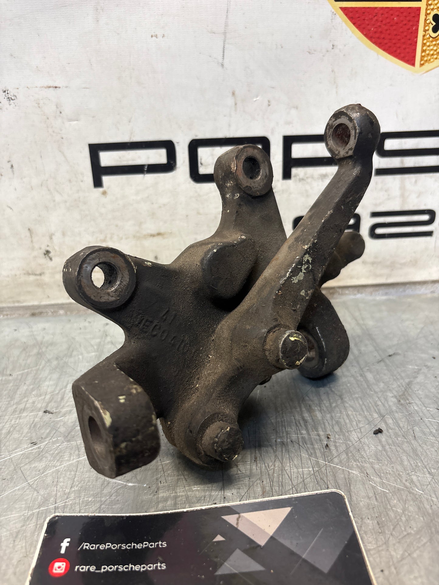 Porsche 928 right steering spindle knuckle, used 92834105817
