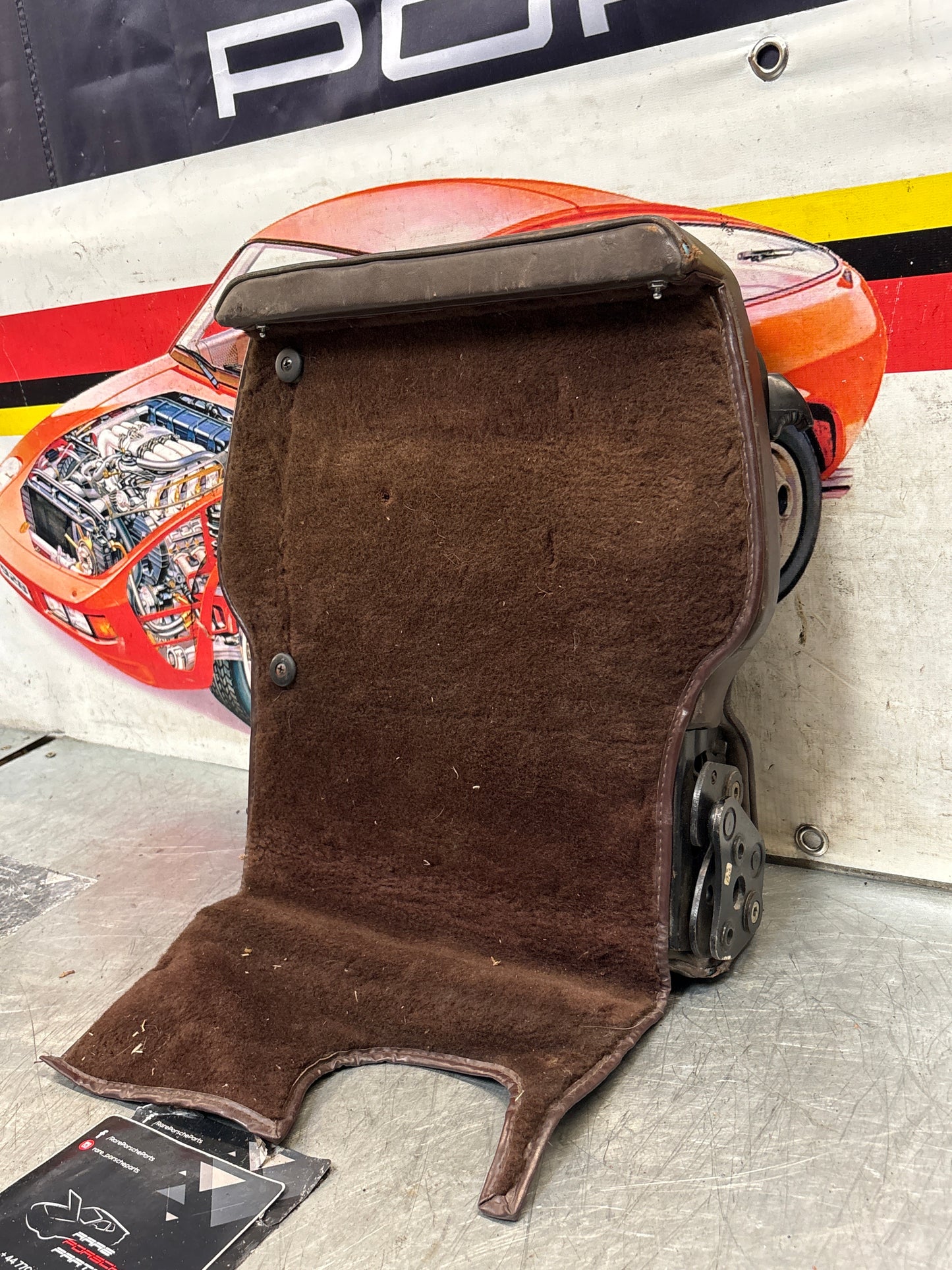 Porsche 928 rear right seat backrest, brown, leather used 92852203852