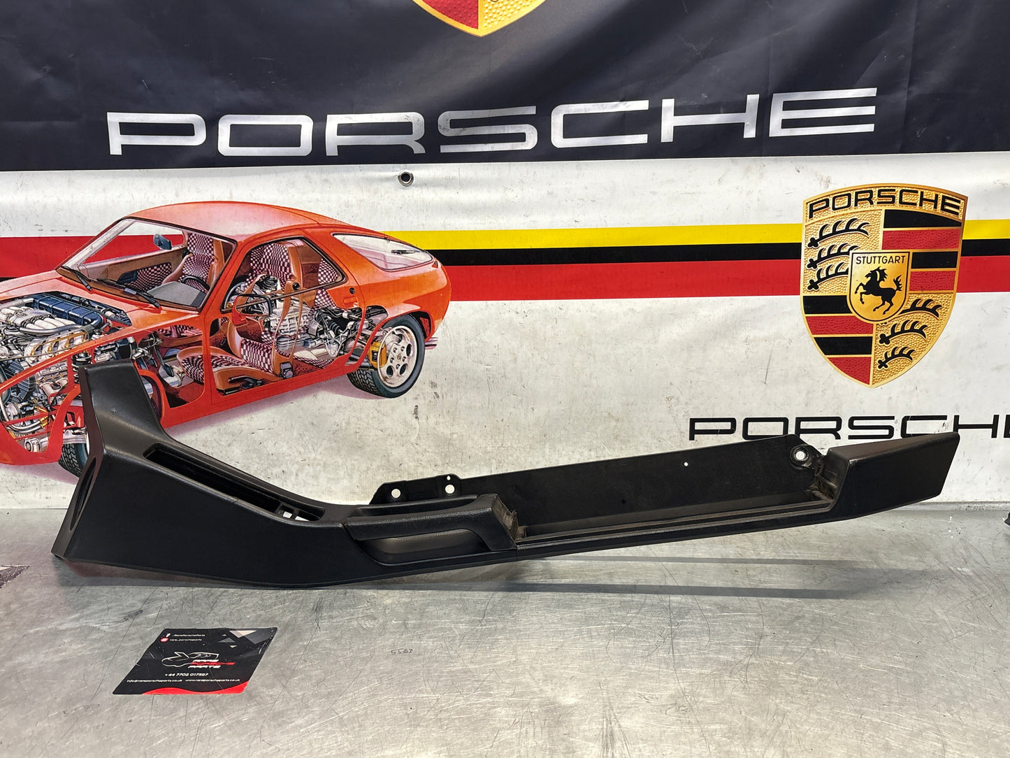 Porsche 928 black door armrest, right, off side, 92855510203, used