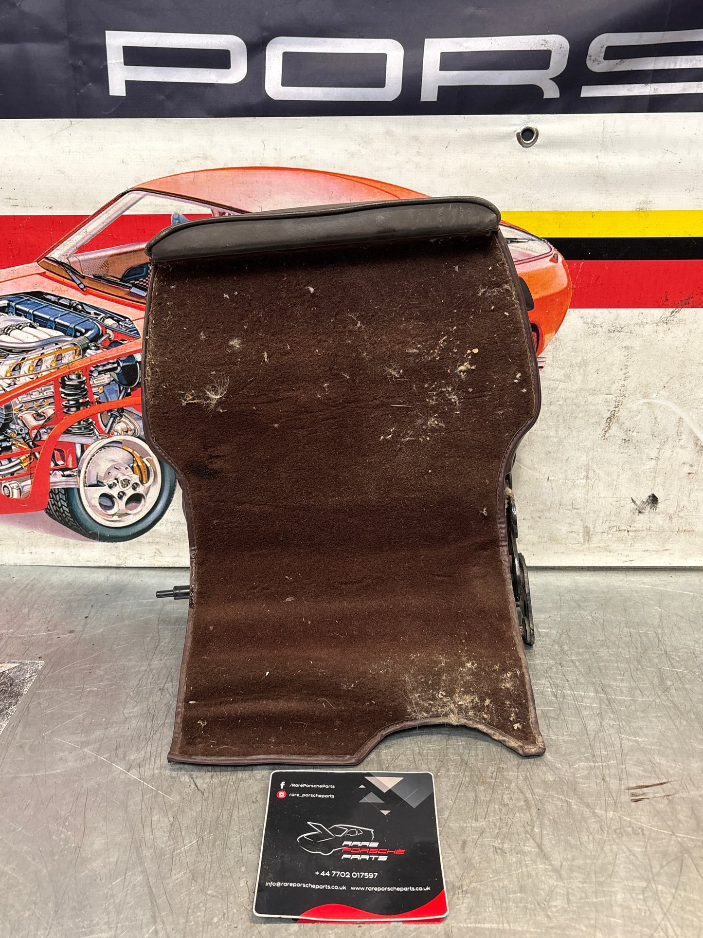 Porsche 928 rear right seat backrest, brown, leather used 92852203852