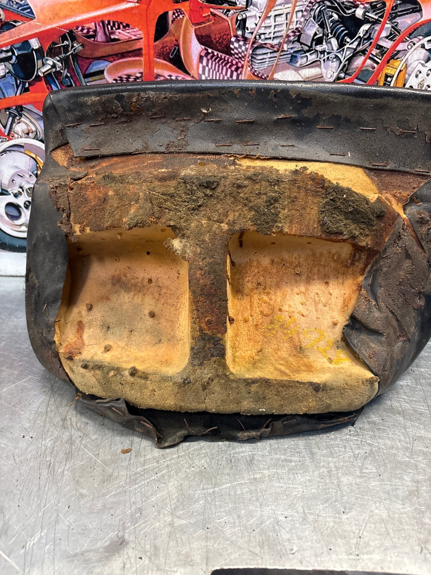 Porsche 928 rear left seat cushion, black, leather, used 92852205951