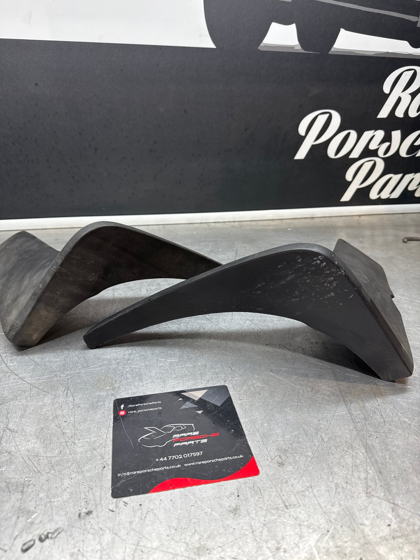 Porsche 924 pair of used rear spats, wheel arch trims, mud guards, 477853383 / 477853384 used