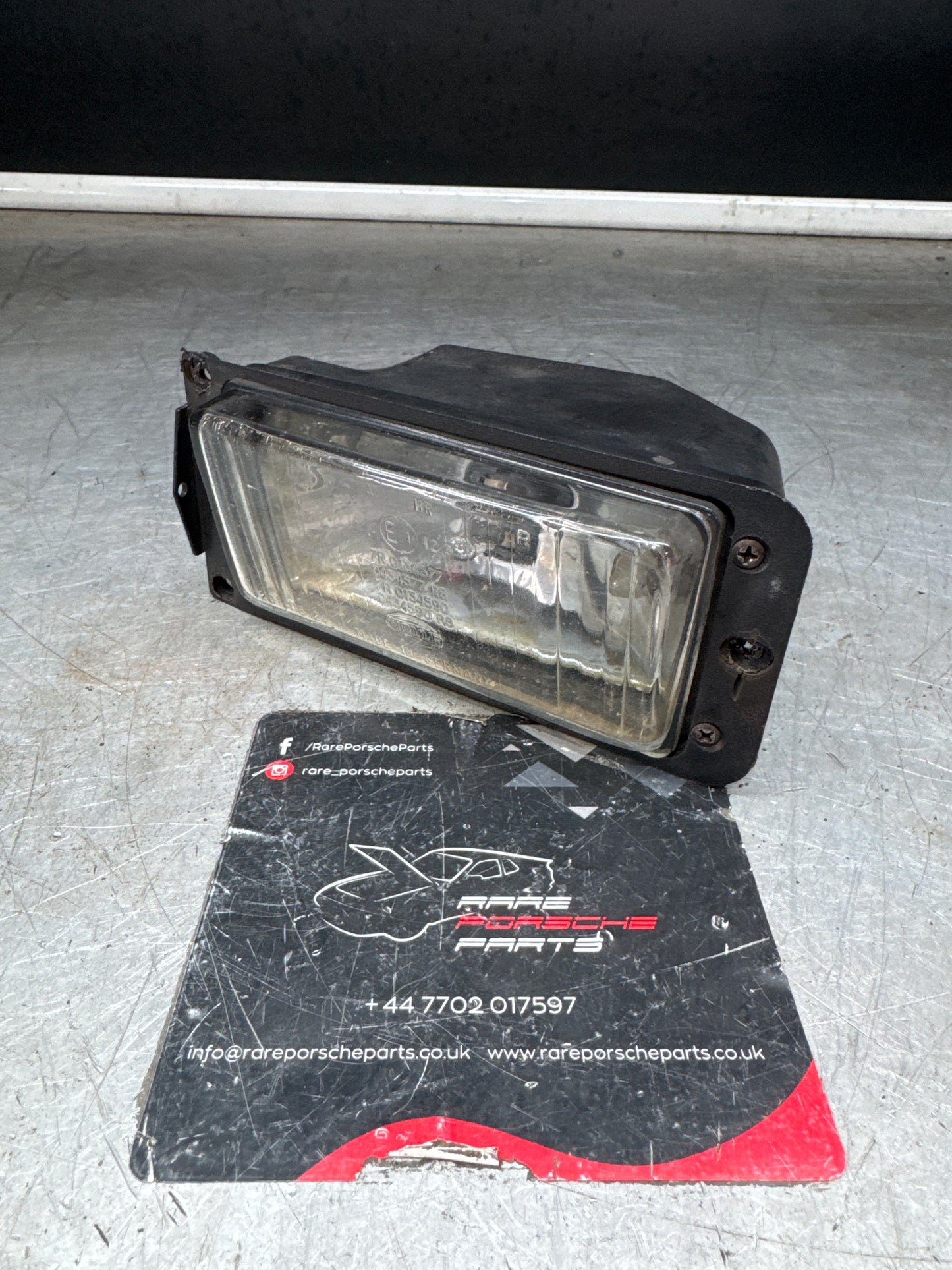 Porsche 924S 944 driving light, Right, 477941752D, plastic housing. Used