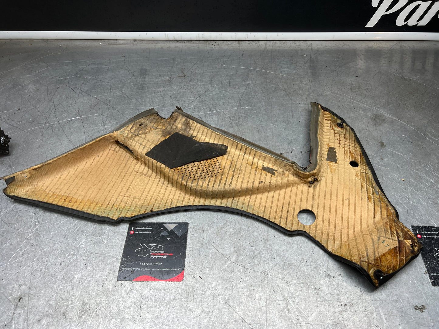 Porsche 944 black rear interior C Post trim card left side. Quarter panel trim used 944555021