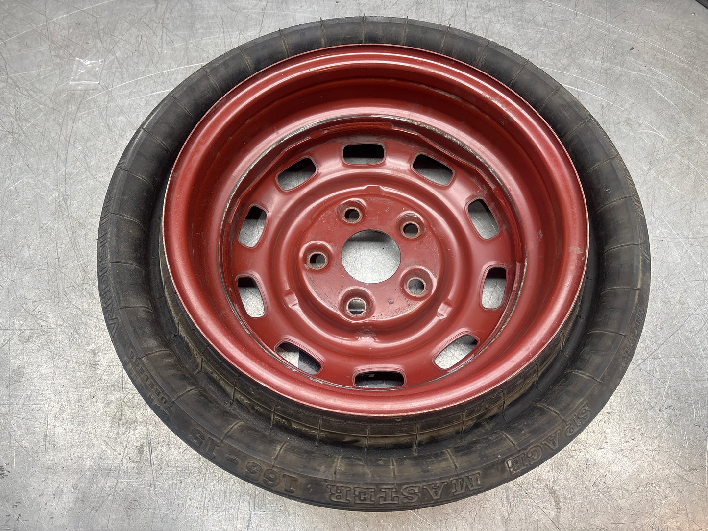 Porsche 911 930 Steel Spare Wheel and tyre, used 91136204000