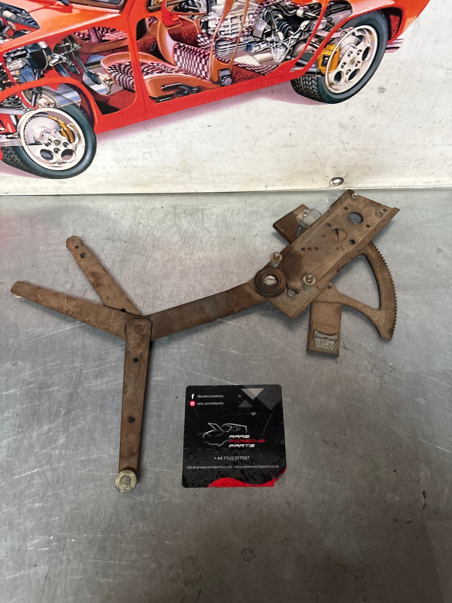 Porsche 911 Targa 73-89 left window regulator, used 91154200342