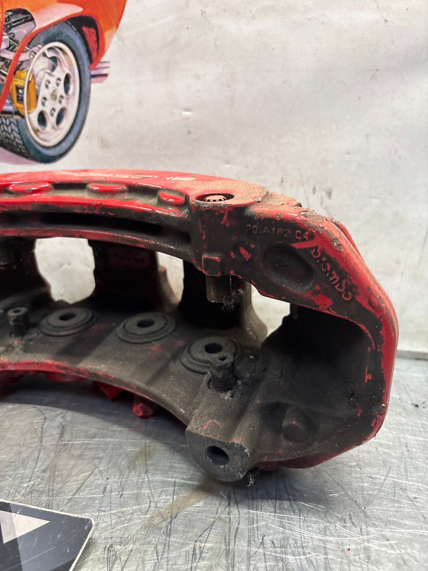 Porsche Panamera front left brake caliper, used 7PP615123C