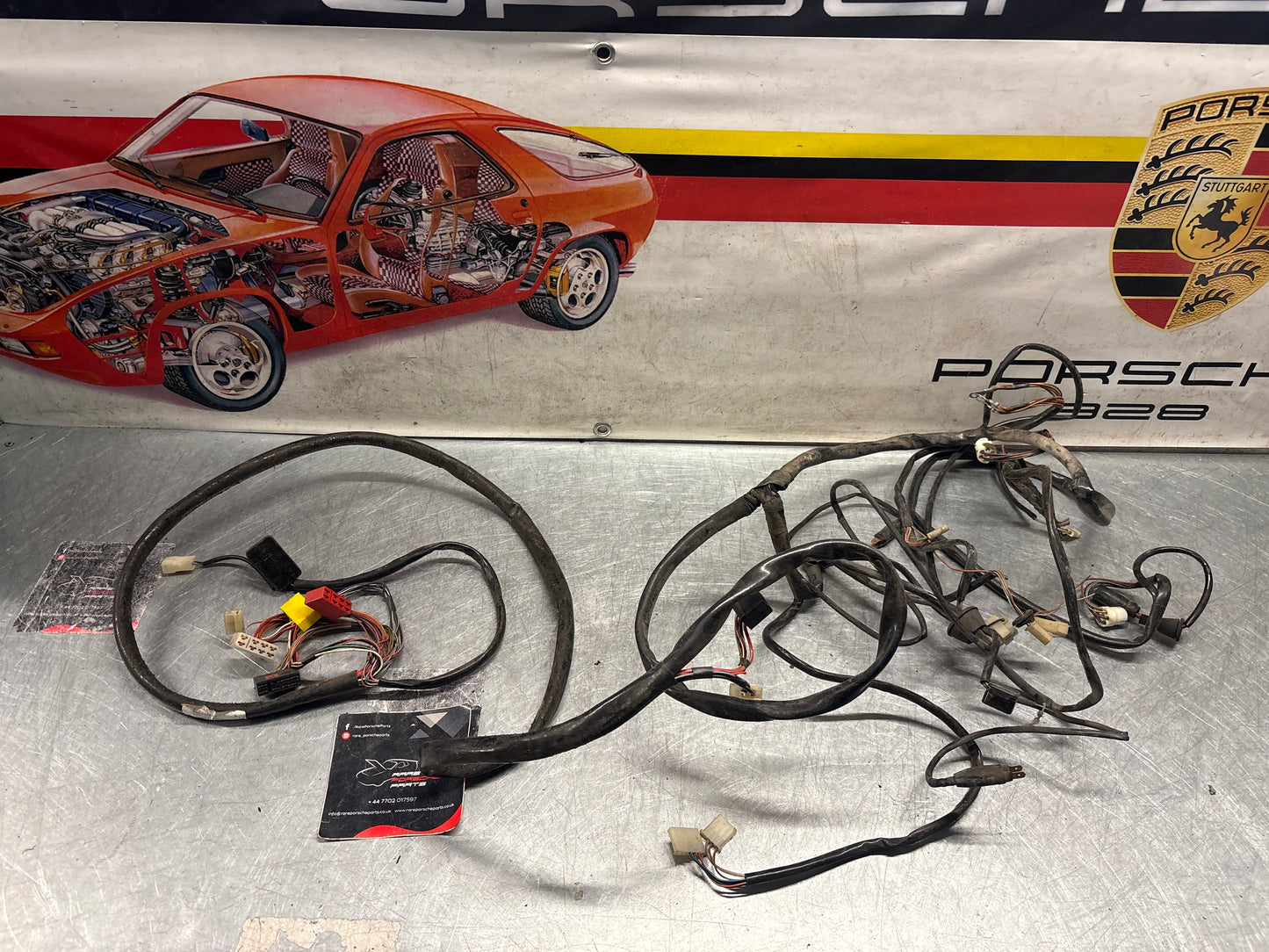 Porsche 928 S interior wiring harness, loom, rear section, from a LHD car, used 92861200424