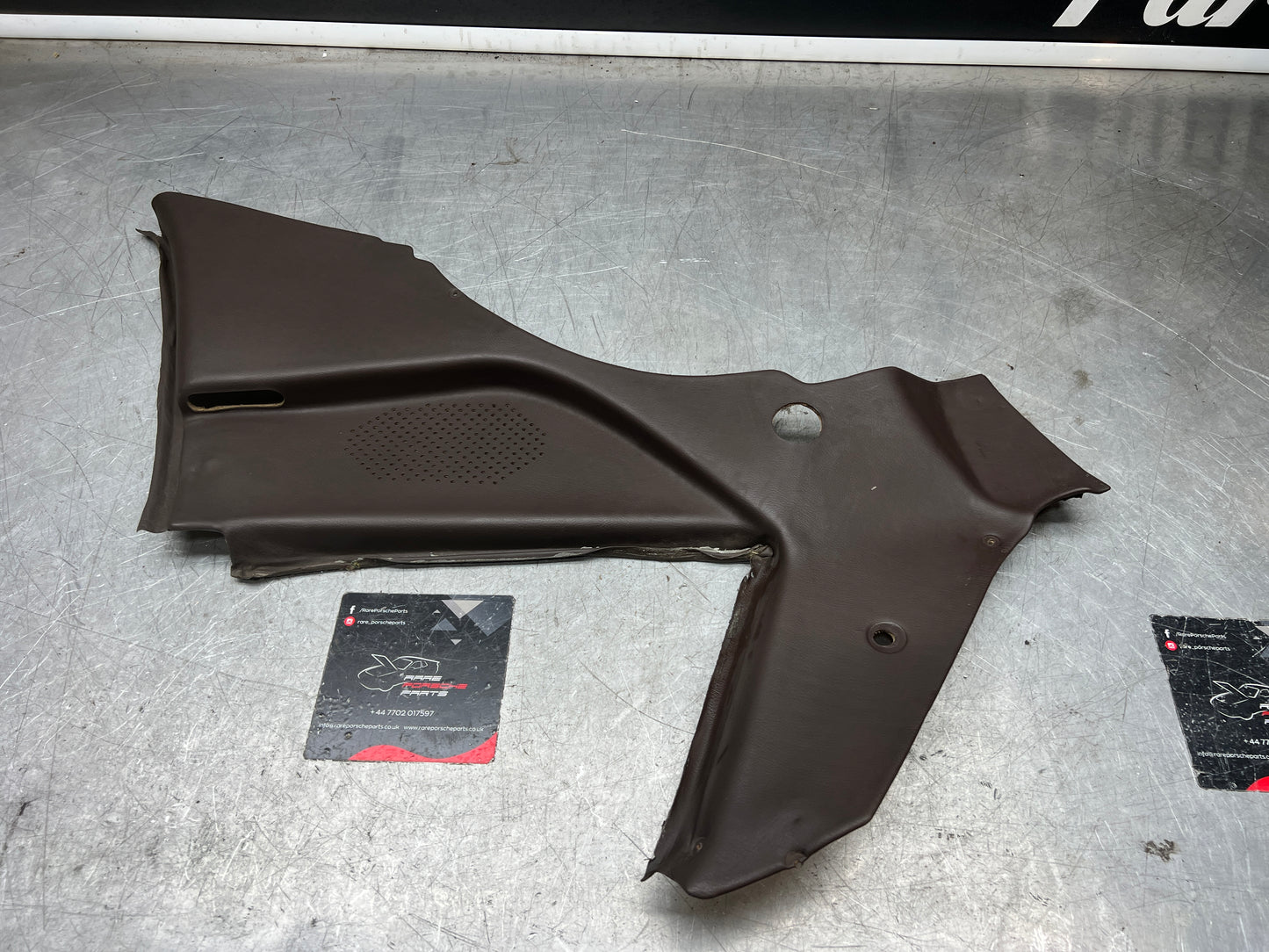 Porsche 944 brown rear interior C Post trim card left side. Quarter panel trim used 944555021