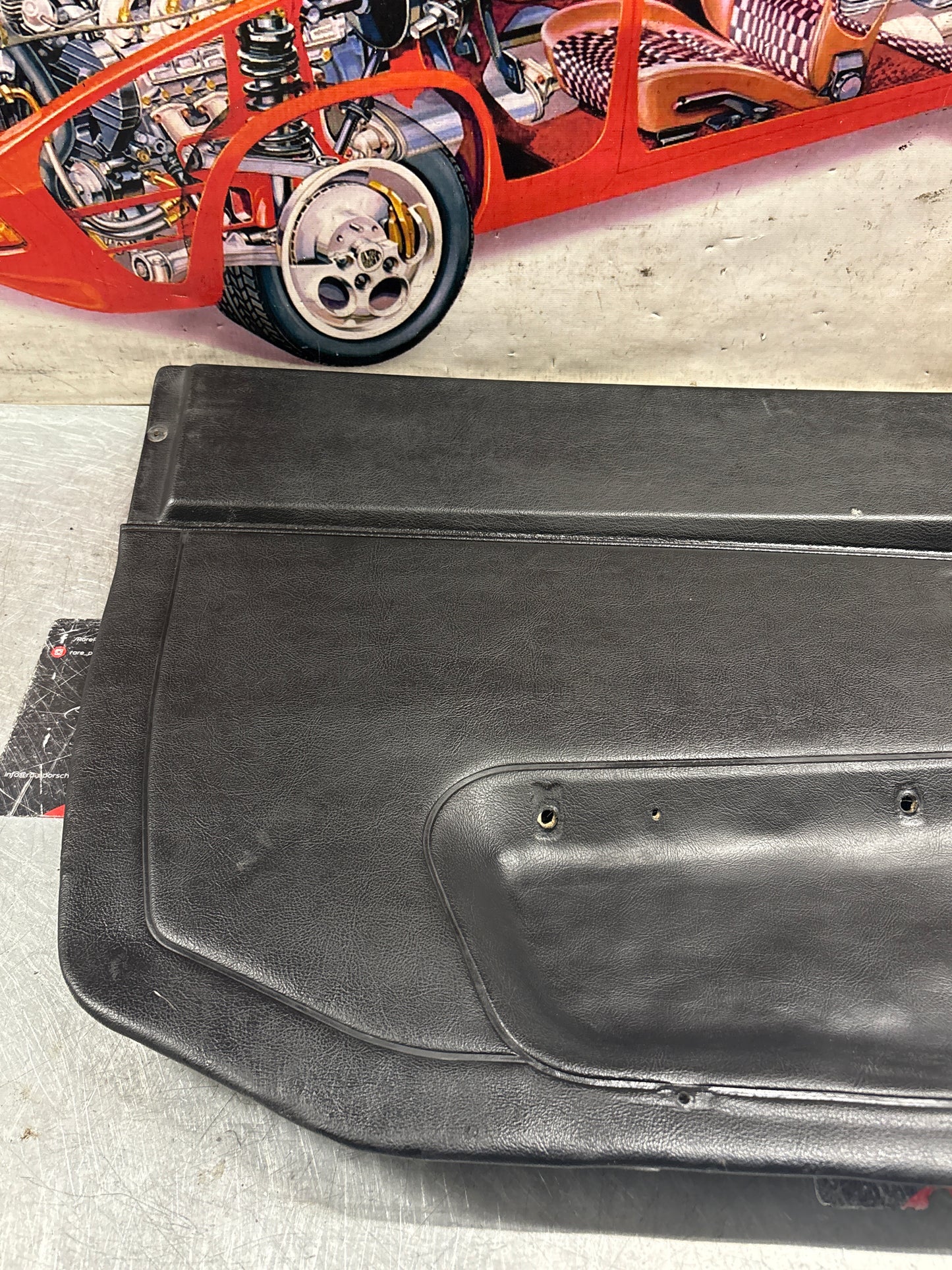 Porsche 944 left side Black door card, used 94455501701