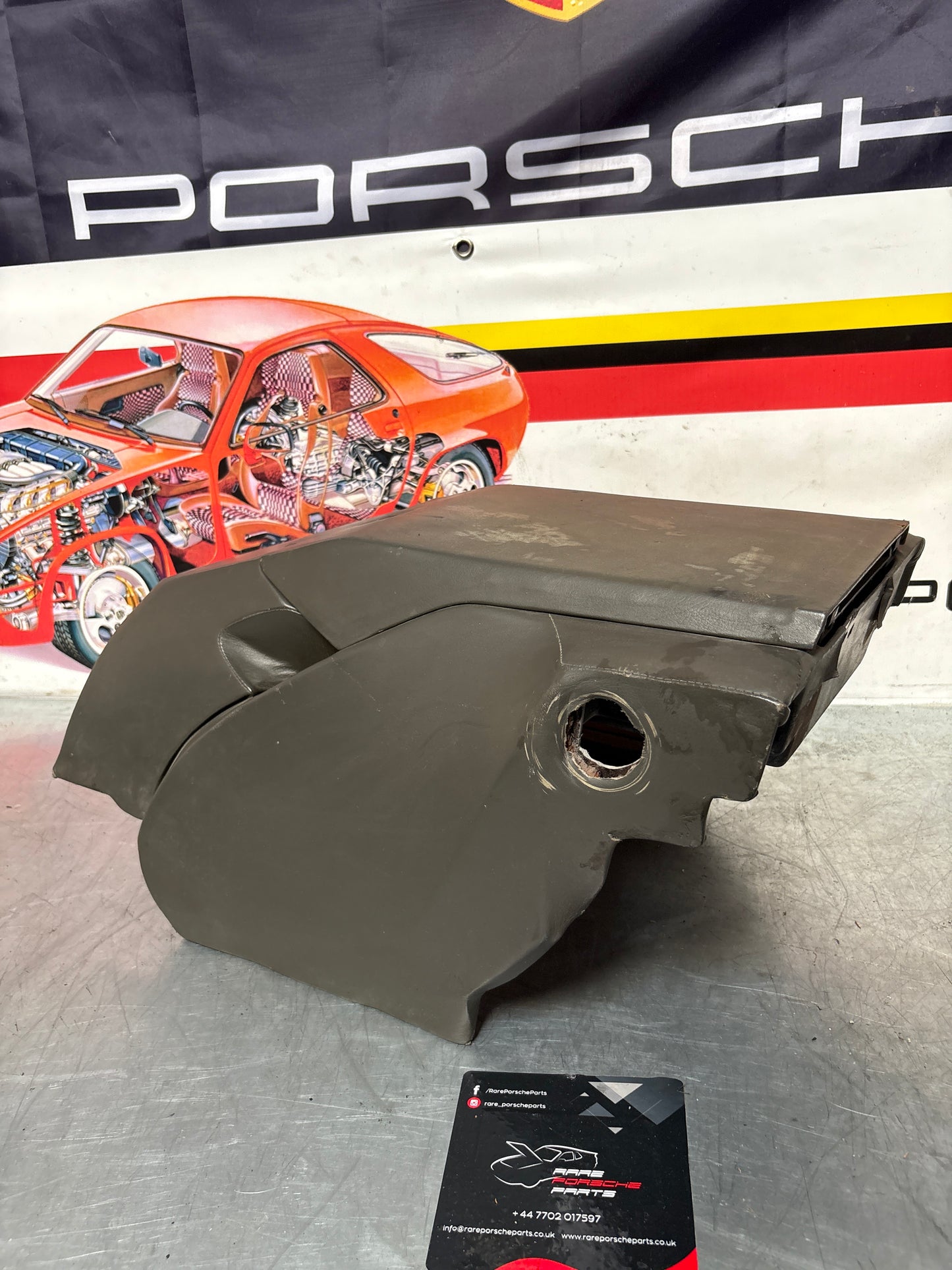 Porsche 928 S center console, rear armrest, Grey, no key 92852206757 used