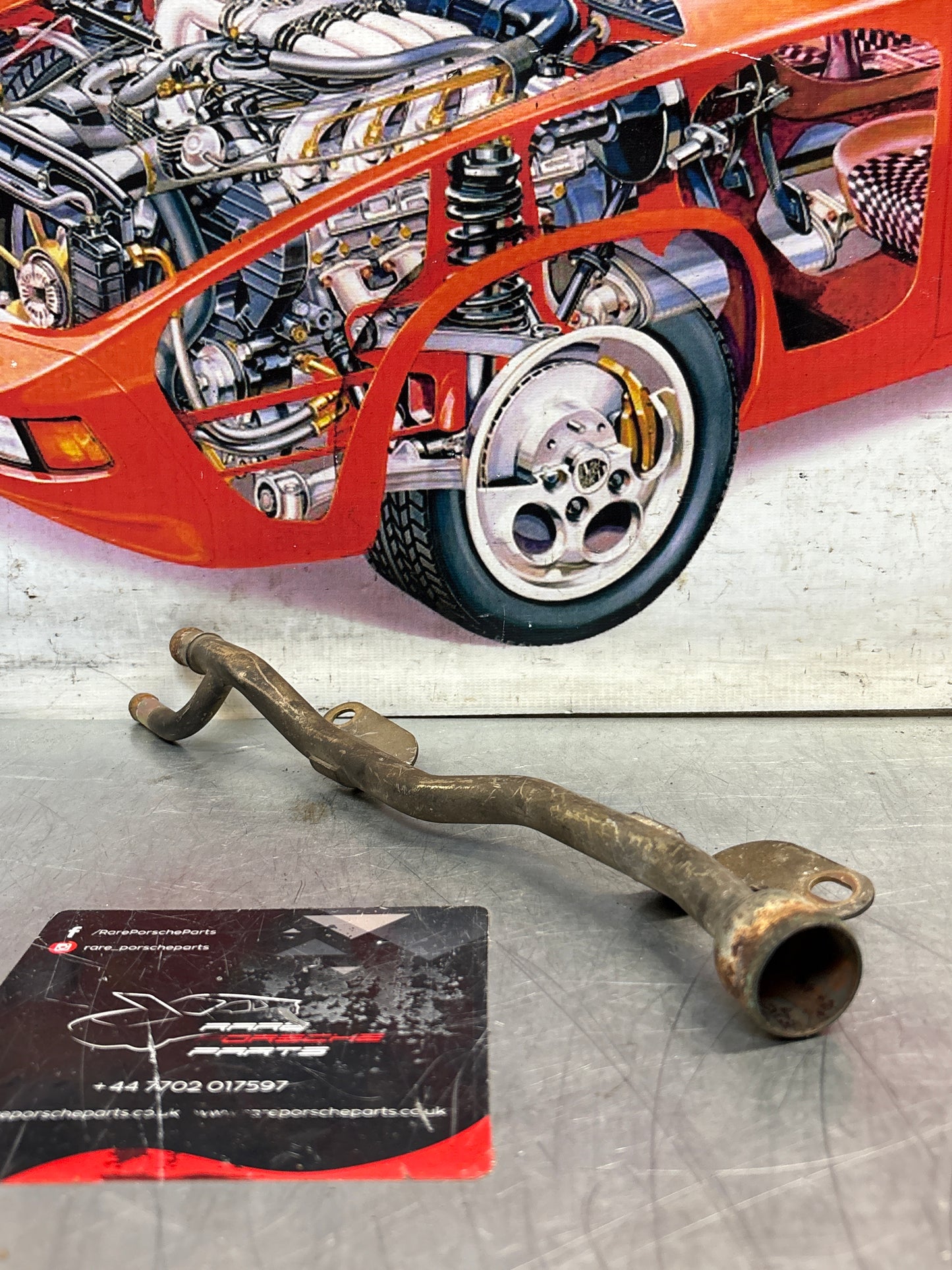 Porsche 924 Turbo water tube, used 93110605200