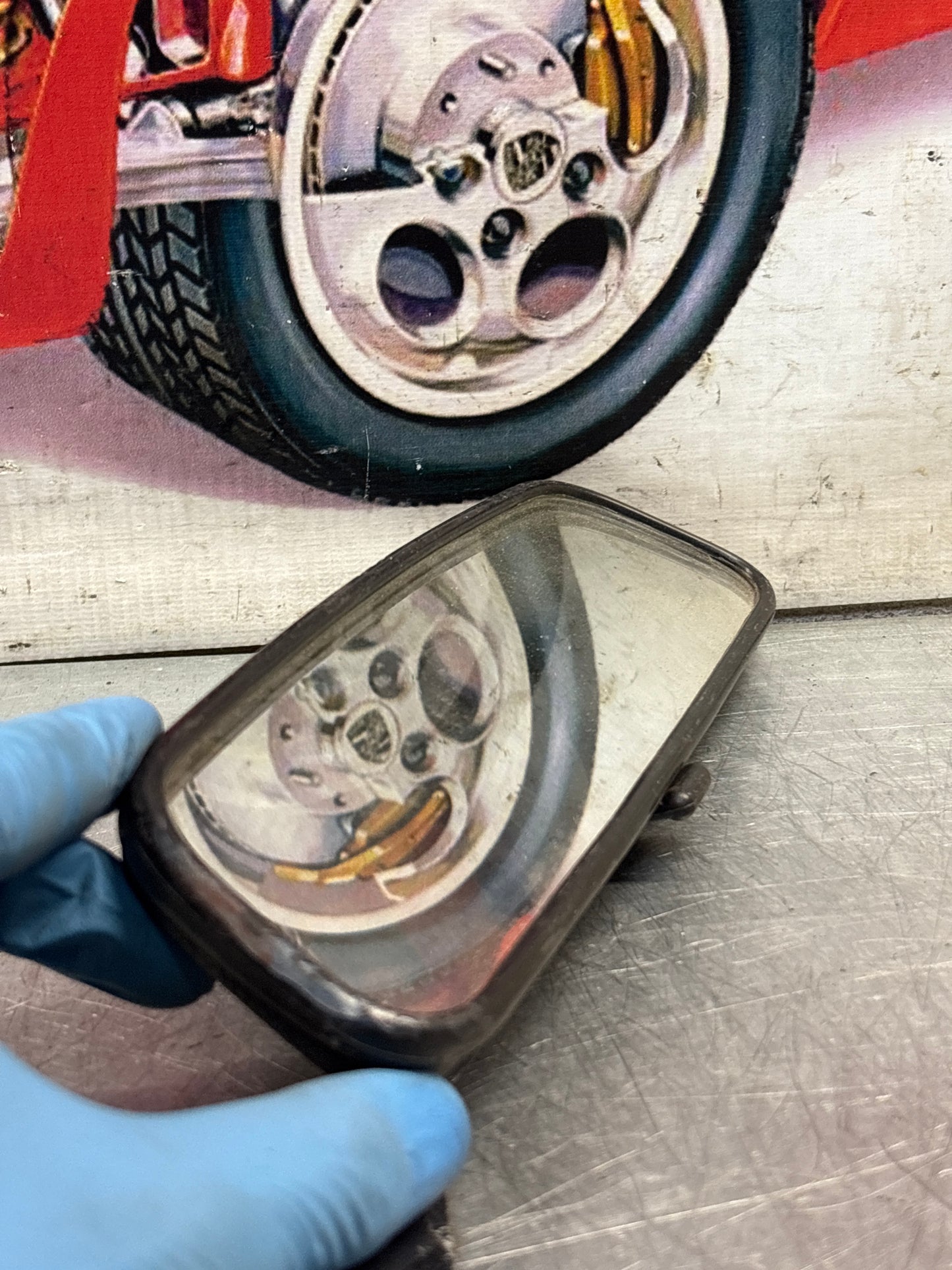 Porsche 924 944 rear view mirror used, 477857511