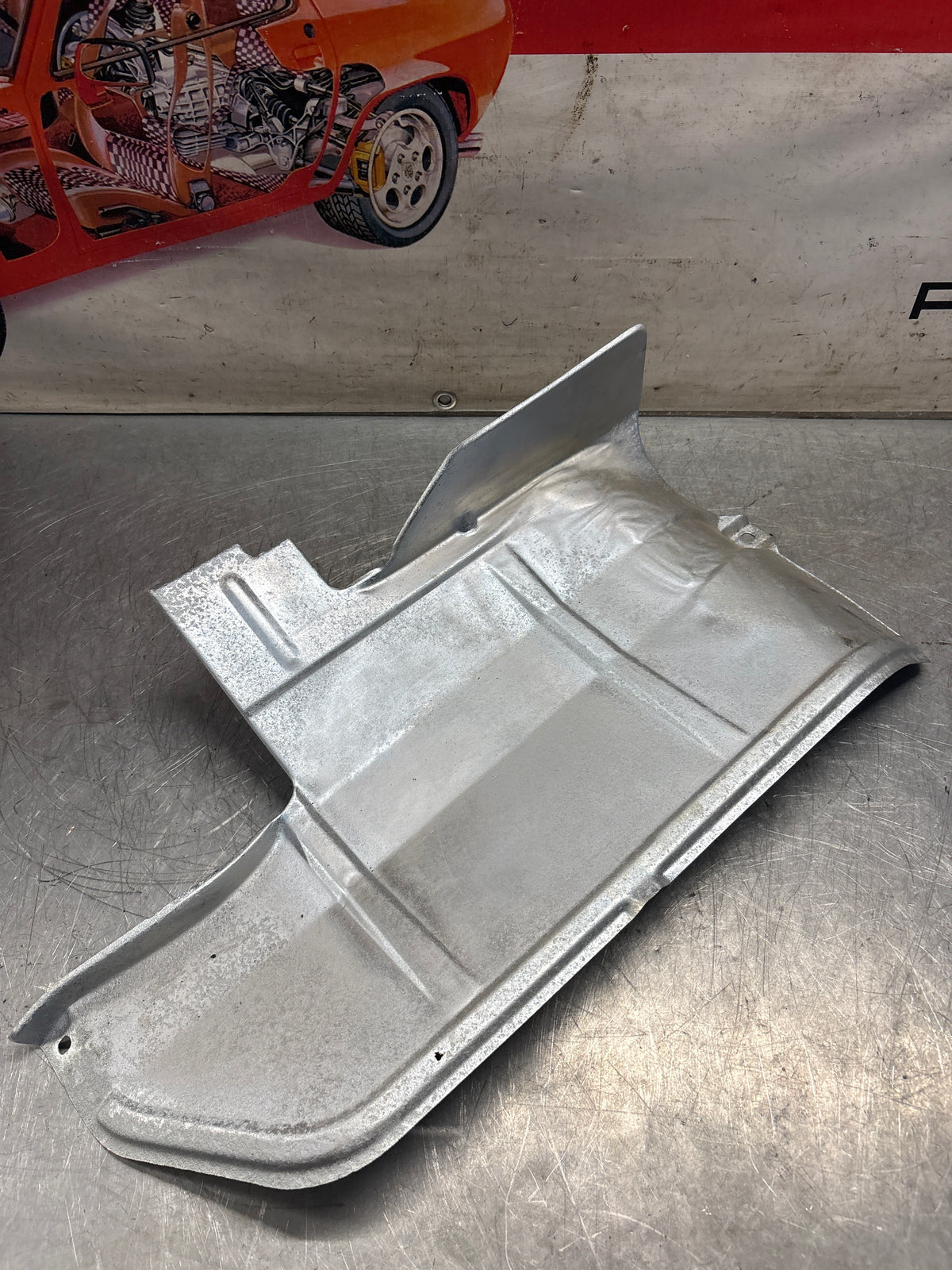 Porsche 924 early 76-79 automatic heat shield, refurbished 477813139A