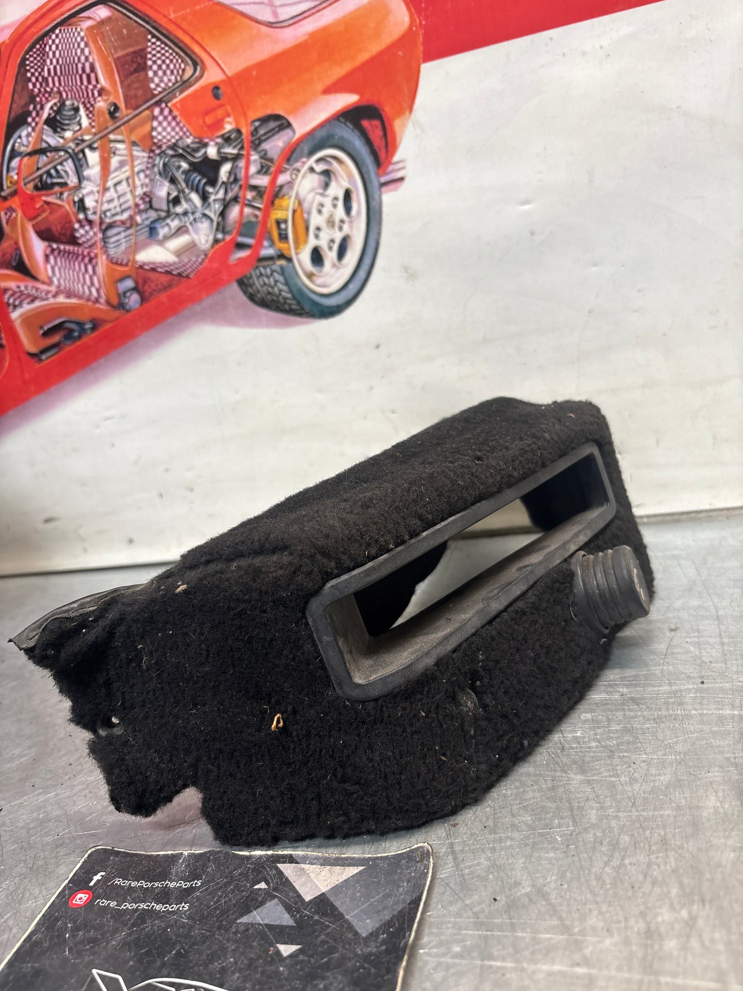 Porsche 928 handbrake sorround carpet, black, used