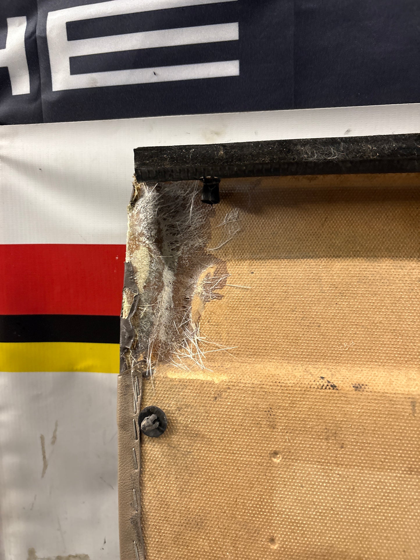 Porsche 924 brown/beige electric window door card, right, off side 477867012 used