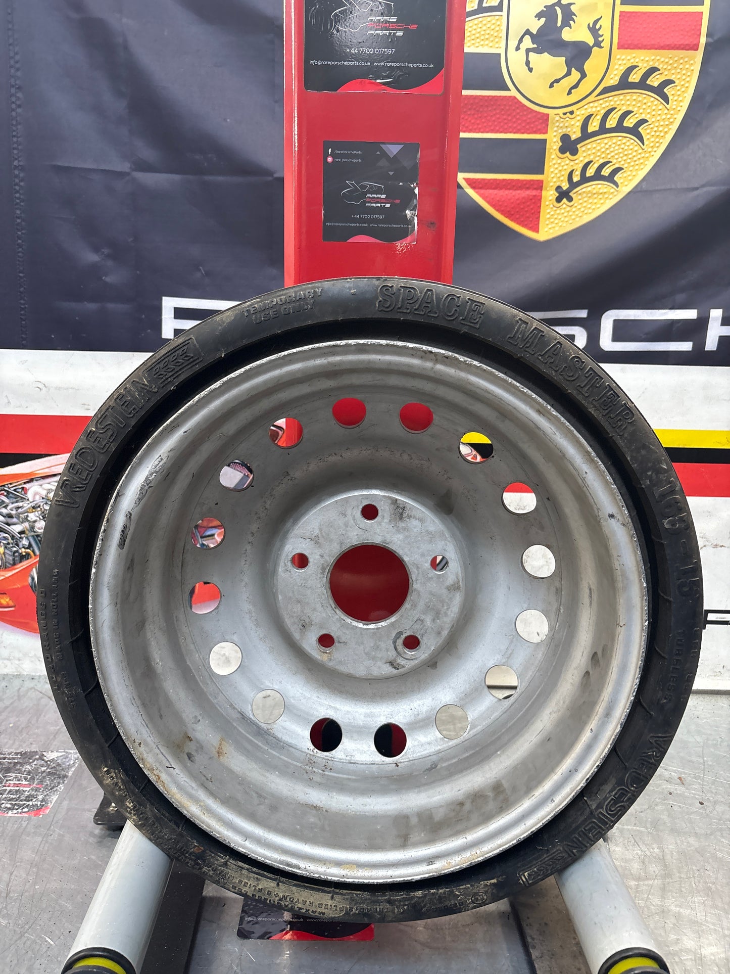Porsche 944 Turbo alloy spare wheel with space saver tyre, used 95136213100