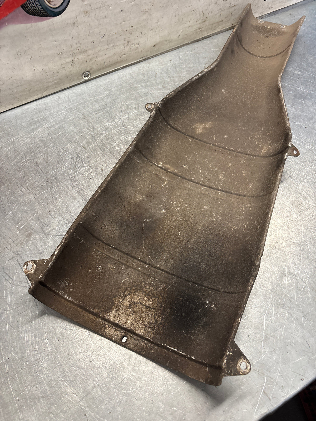 Porsche 928 heat protection plate,  92850492503, used