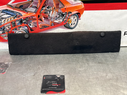 Porsche 928 greyish blue carpeted Tool kit panel cover, used 92855118105